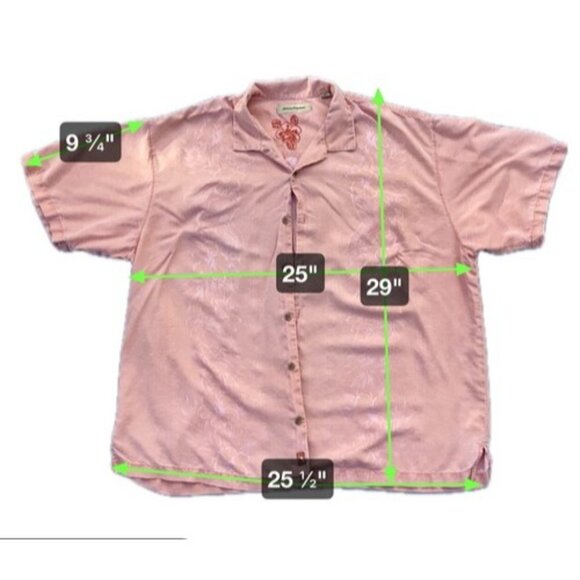 Tommy Bahama 100% Silk Aloha Men’s Button Up Hawaiian Shirt Pink Hibiscus XXL - Picture 5 of 5
